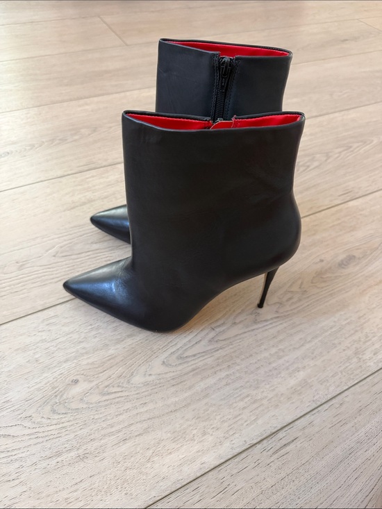 Aldo Shoes - Aldo Black Pointed Stiletto Ankle Boots with Red Interior